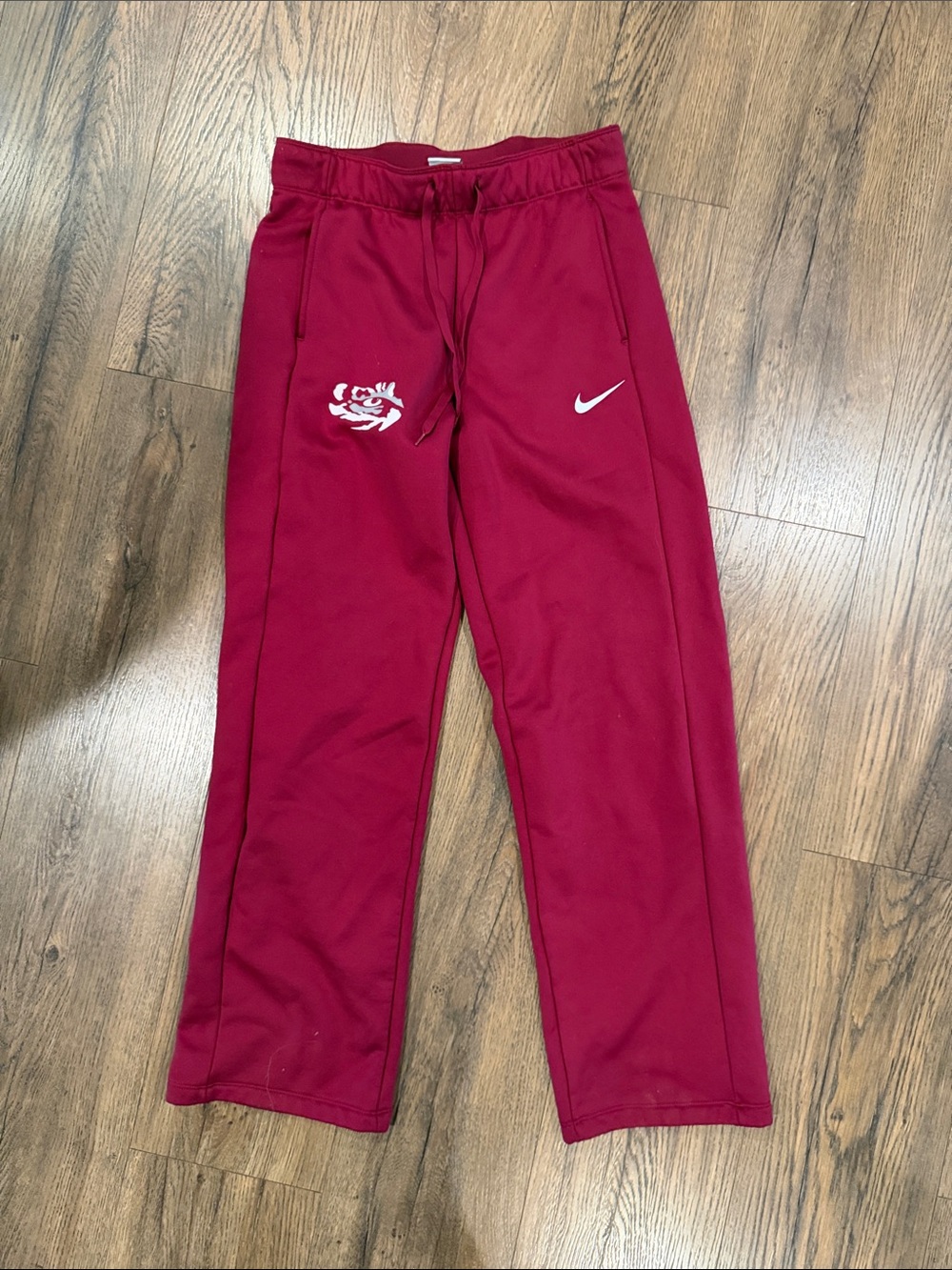 Nike Women’s Maroon Performance Pants with White Swoosh